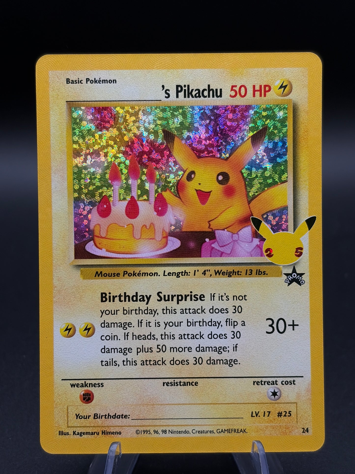 Pokémon TCG: 2021 ______'s (Birthday) Pikachu - #24 - SWSH: Celebrations Classic Collection