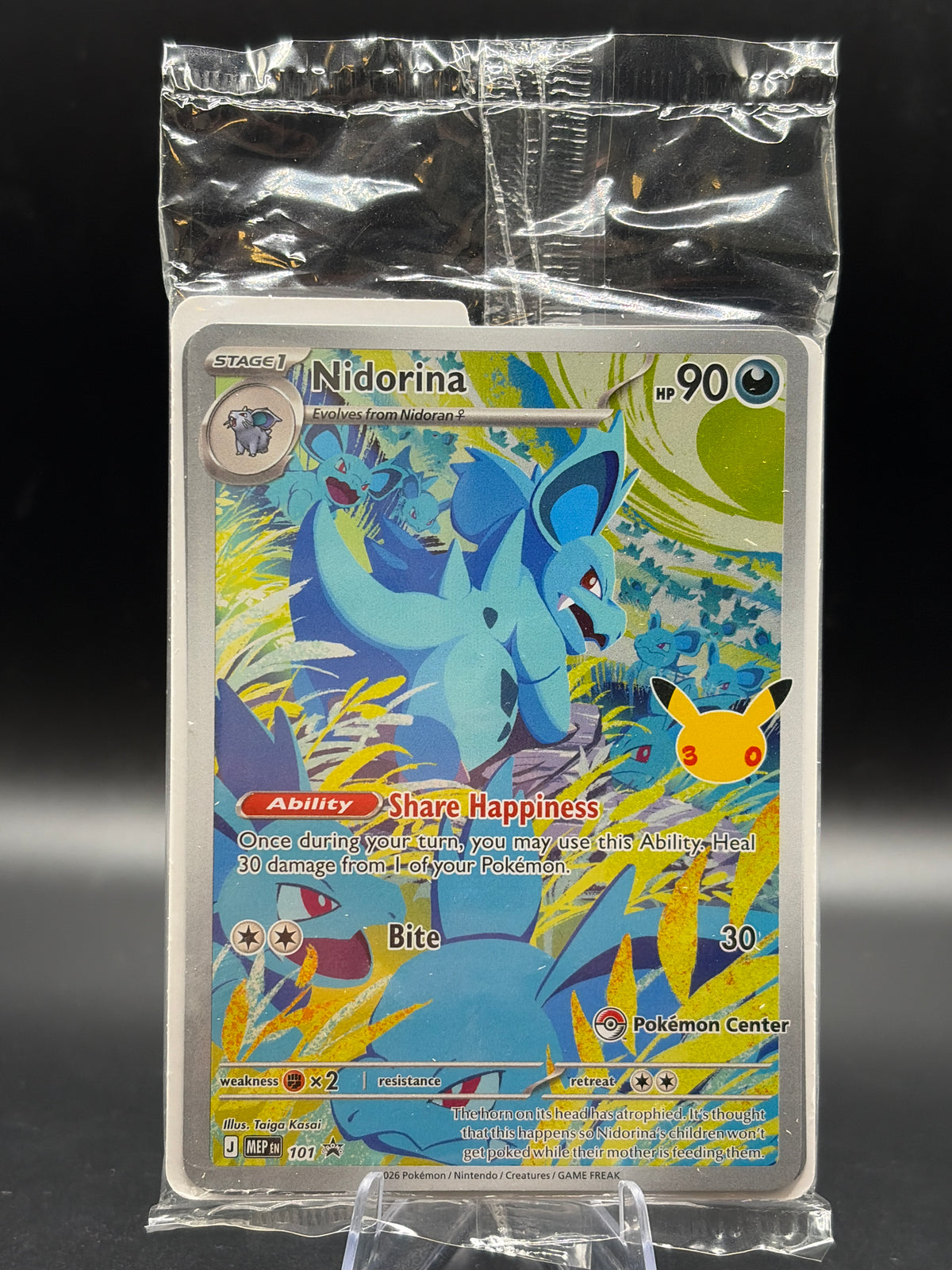 Pokémon TCG: 2026 Nidorina 101 - 30th anniversary Pokemon Center Promo Sealed