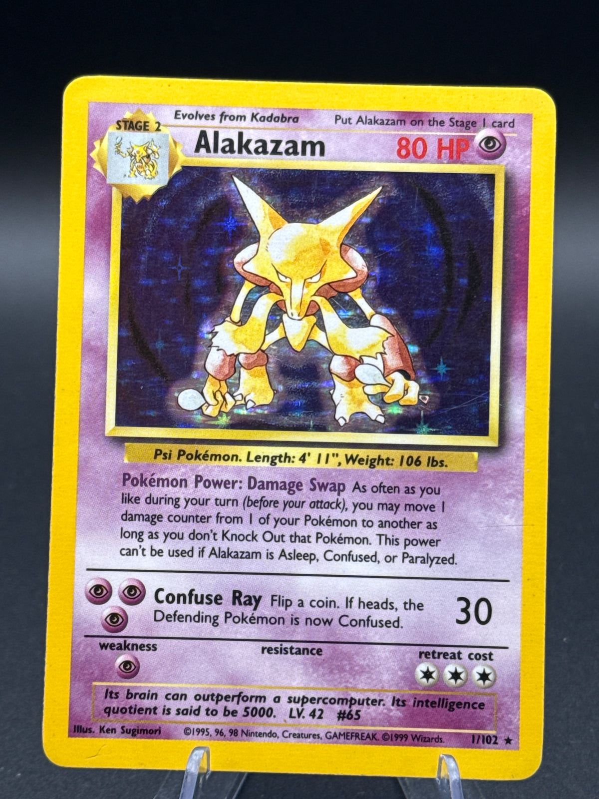 Pokémon TCG: 1999 Alakazam - 1/102 - Base Set Holo