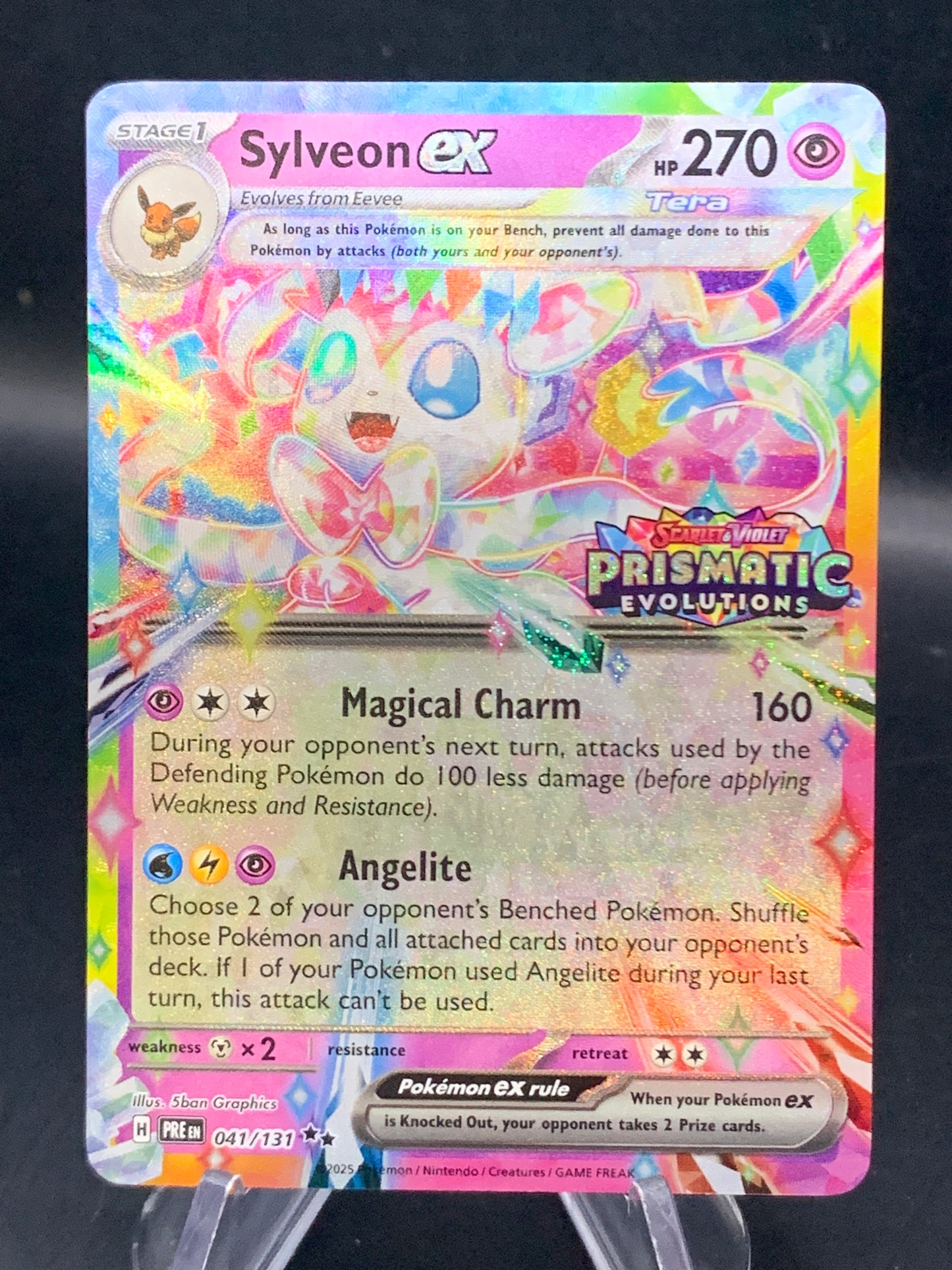Pokémon TCG: 2024 Sylveon EX 041/131 SV: Prismatic Evolutions Stamp
