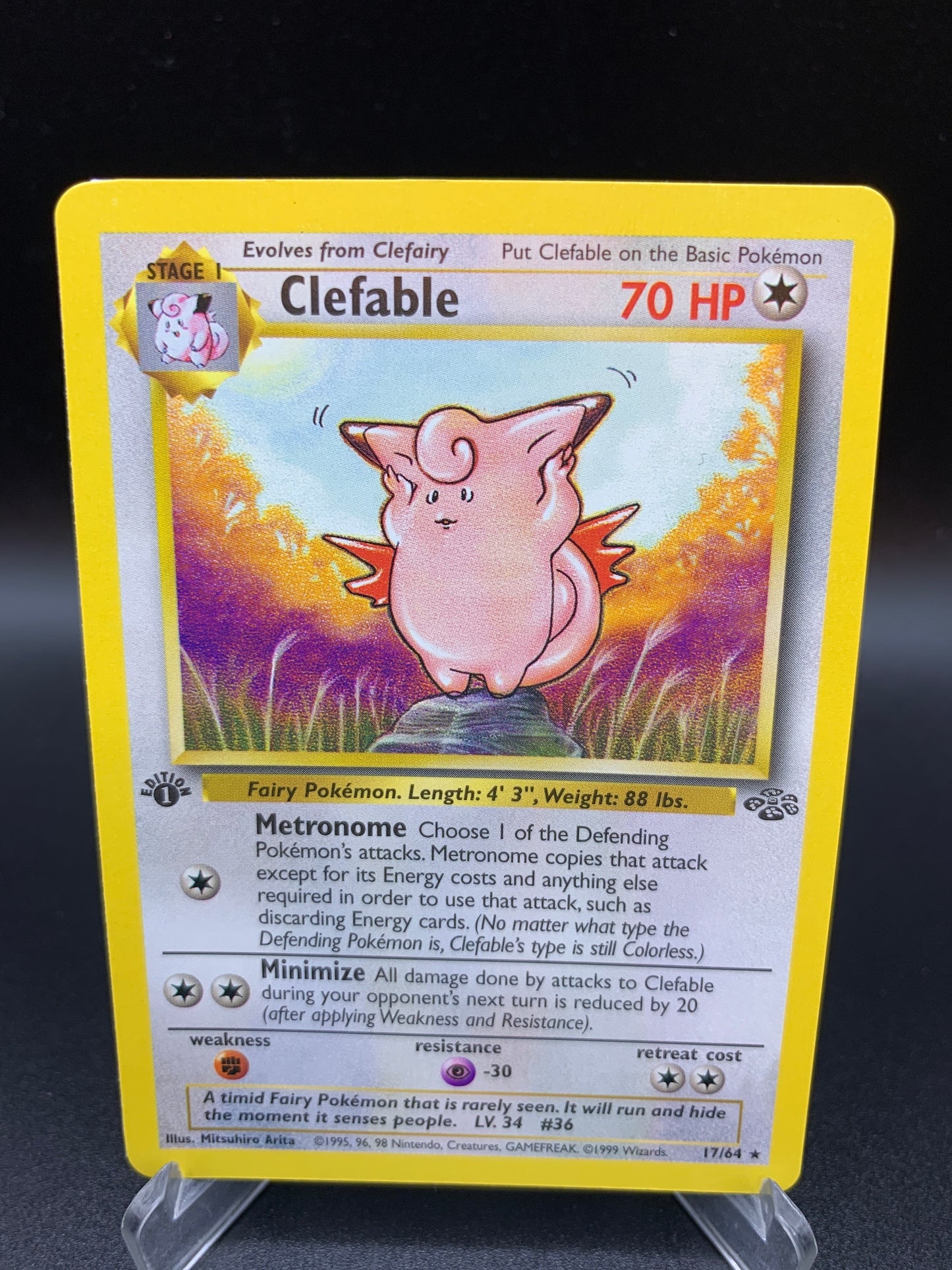 Pokémon TCG: 1999 Clefable 17/64 Jungle First Edition
