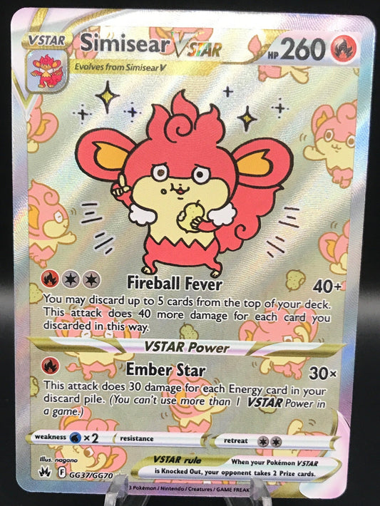 Pokémon TCG: 2023 Simisear Vstar GG37/GG70 Crown Zenith Galarian Gallery