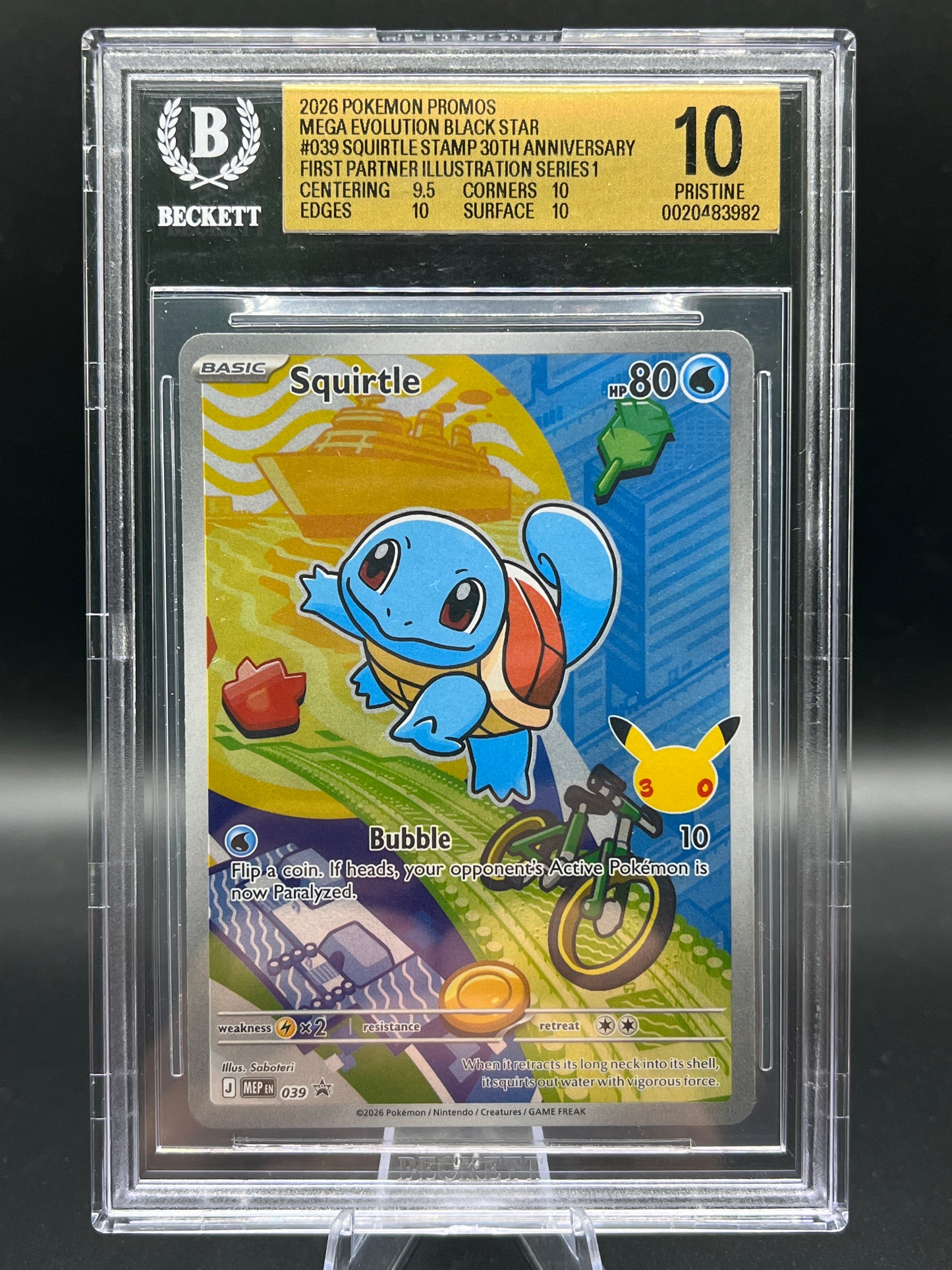BGS 10 Pokémon TCG: 2026 Squirtle 039 First Partner Illustration Collection Vol. 1