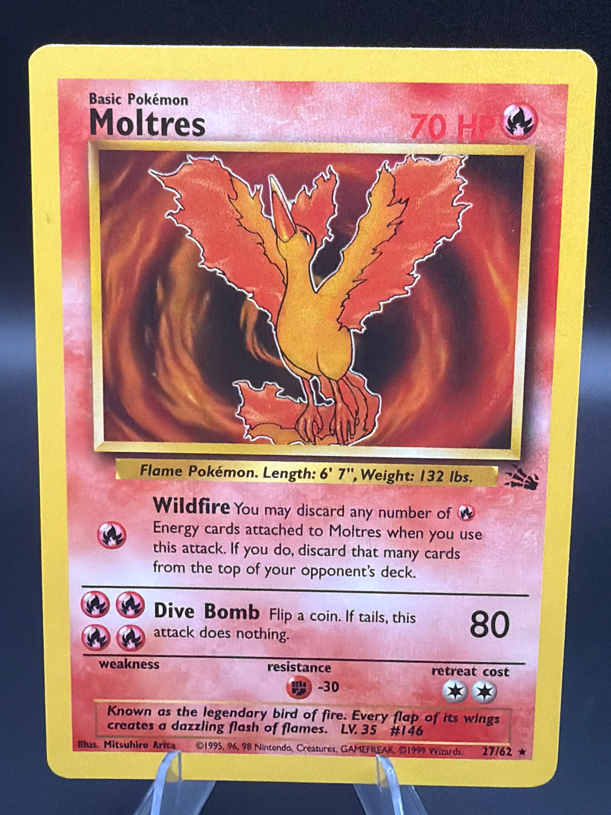 Pokémon TCG: 1999 Moltres 27/62 Fossil Non-Holo Rare