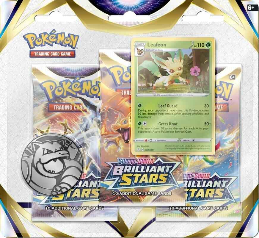 Pokémon TCG: Sword & Shield - Brilliant Stars  3 Pack Blister (Artwork May Vary)