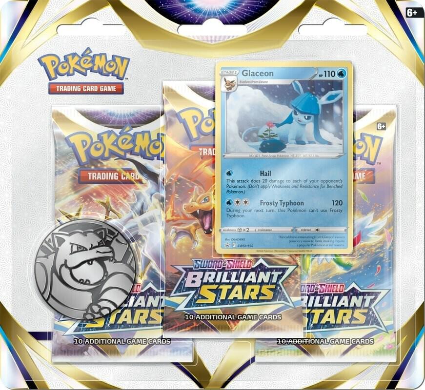 Pokémon TCG: Sword & Shield - Brilliant Stars  3 Pack Blister (Artwork May Vary)