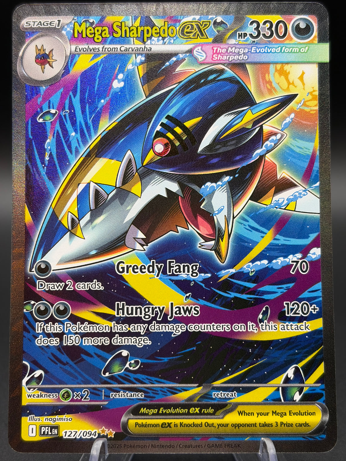 Pokémon TCG: 2025 Mega Sharpedo ex - 127/094 - PFL: Phantasmal Flames