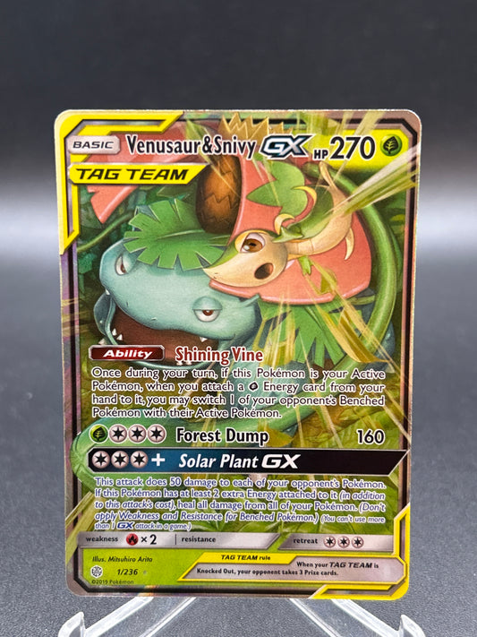 Pokémon TCG: 2019 Venusaur & Snivy 1/236 SM: Cosmic Eclipse