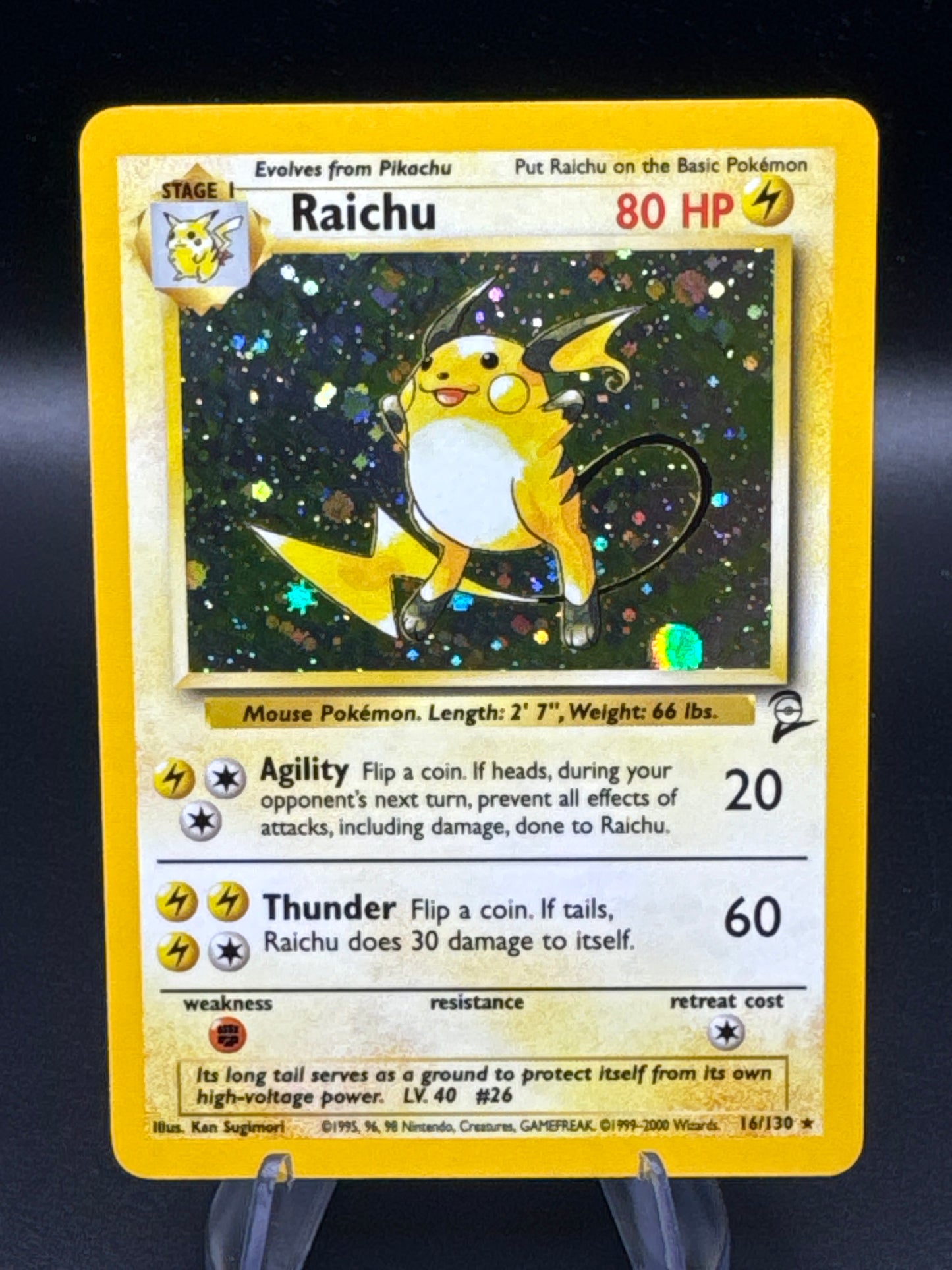 Pokémon TCG: 2000 Raichu 16/130 Base Set 2 Holo