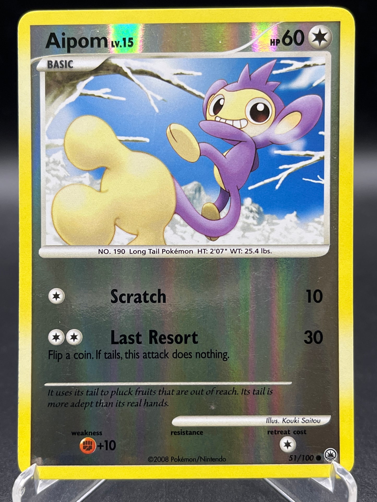 Pokémon TCG: 2008 Aipom Lv. 15 51/100 - Majestic Dawn Reverse Holo