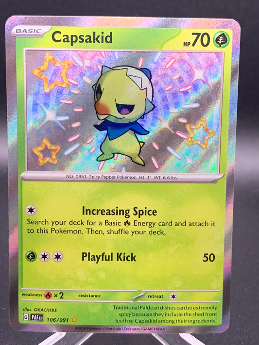 Pokémon TCG: 2024 Capsakid 106/091 -  Baby Shiny: Paldean Fates