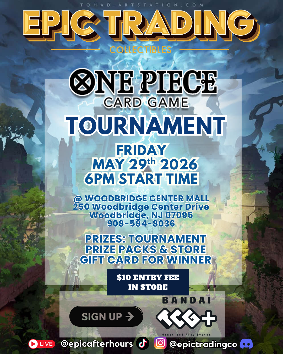 EPIC One Piece TCG Tournament - 05/29/2026 - Woodbridge