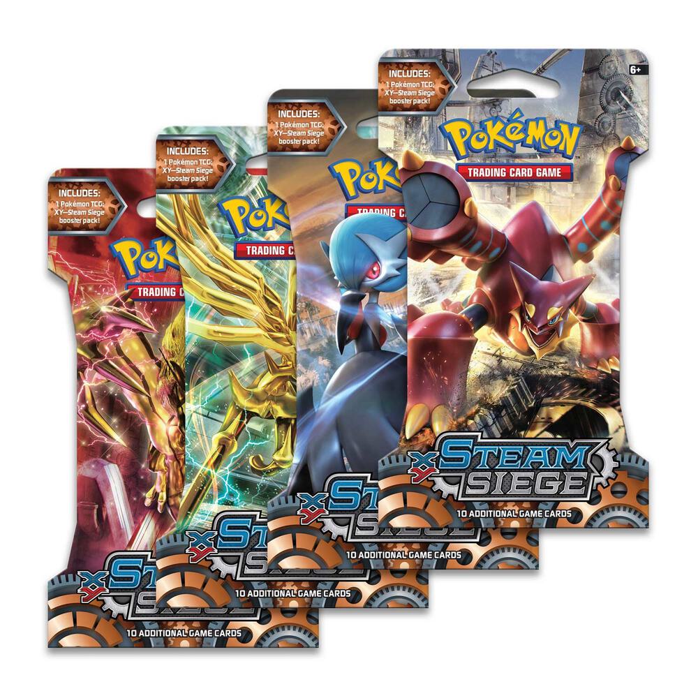 Pokémon TCG: XY Steam Siege Sleeved Booster Pack Art Bundle (Set of 4)