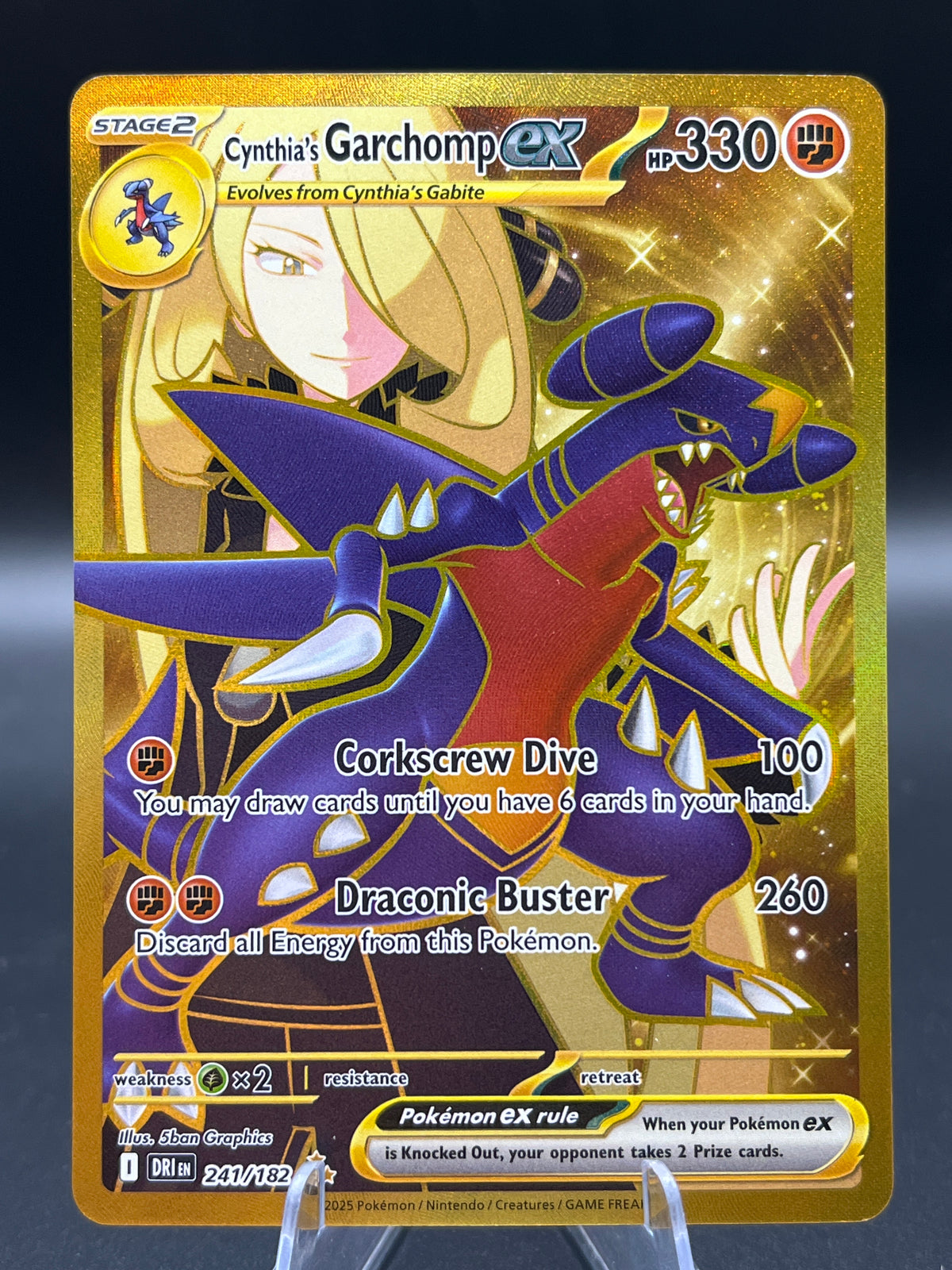 Pokémon TCG: 2025 Cynthia's Garchomp ex - 241/182 - SV: Destined Rivals