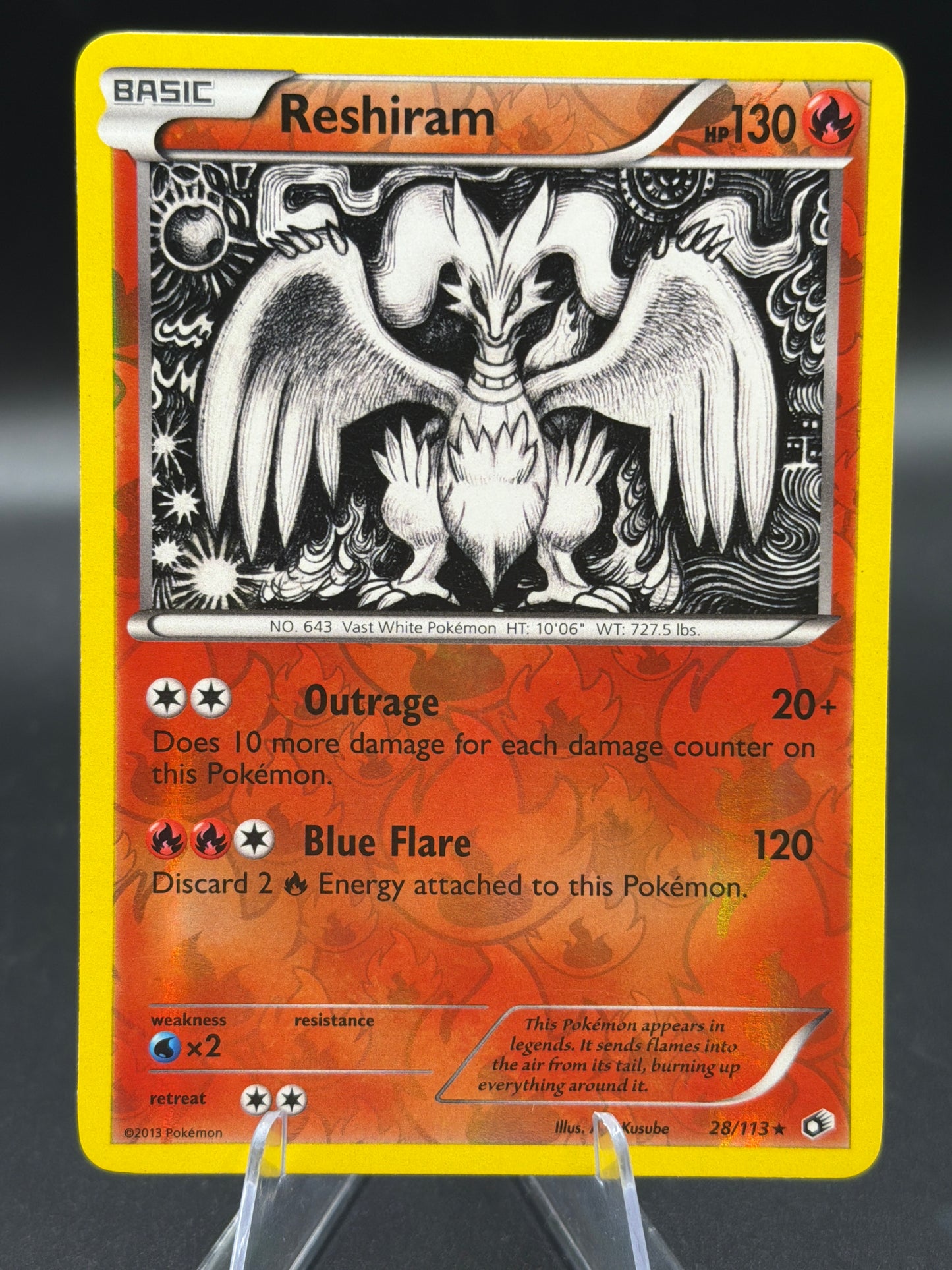 Pokémon TCG: 2013 Reshiram 28/113 B&W: Legendary Treasures Holo