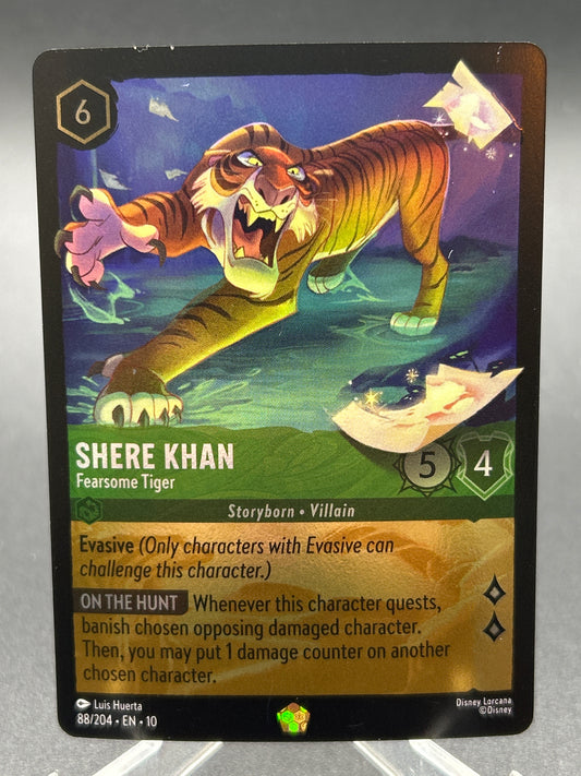 Disney Lorcana TCG: Shere Khan 88/204 - Fearsome Tiger - Whispers in the Well (Cold Foil)