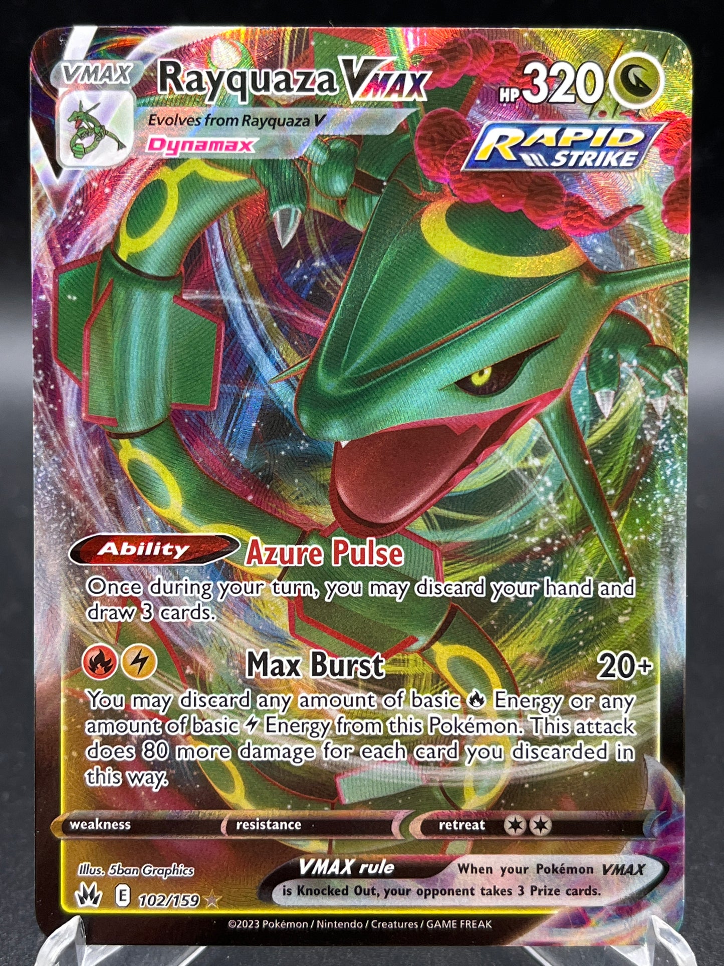 Pokémon TCG: 2023 Rayquaza VMAX 102/159 SWSH: Crown Zenith