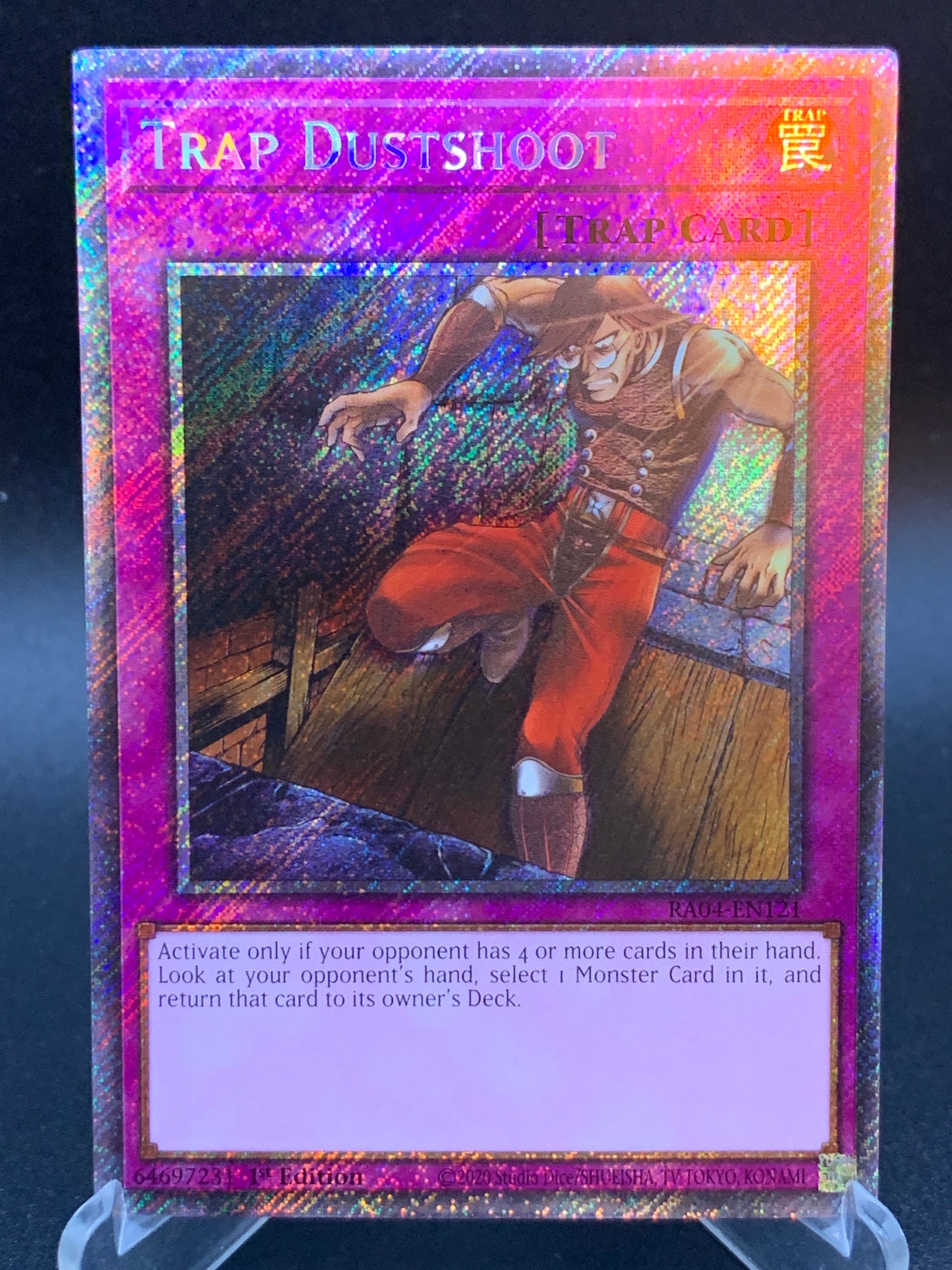 Yu-Gi-Oh! TCG: Trap Dustshoot Platnium Secret Rare RA04-EN121 Quarter Century Stampede