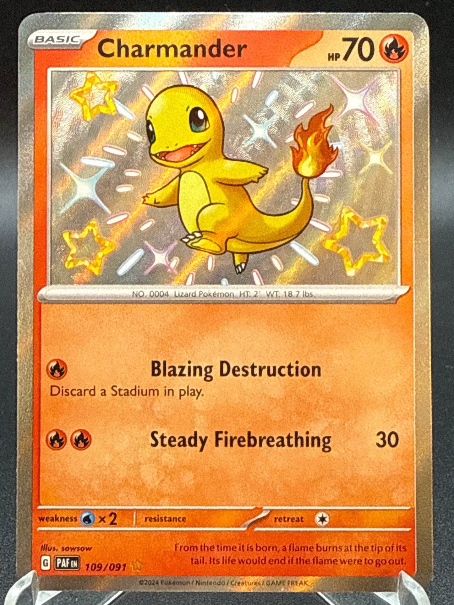 Pokémon TCG: 2024 Charmander 109/091 S&V Paldean Fates Baby Shiny