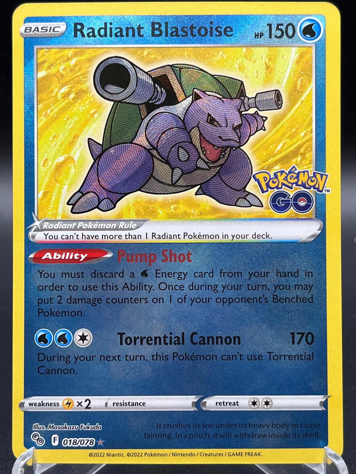 Pokémon TCG: 2022 Radiant Blastoise 018/159 SWSH: Pokémon GO