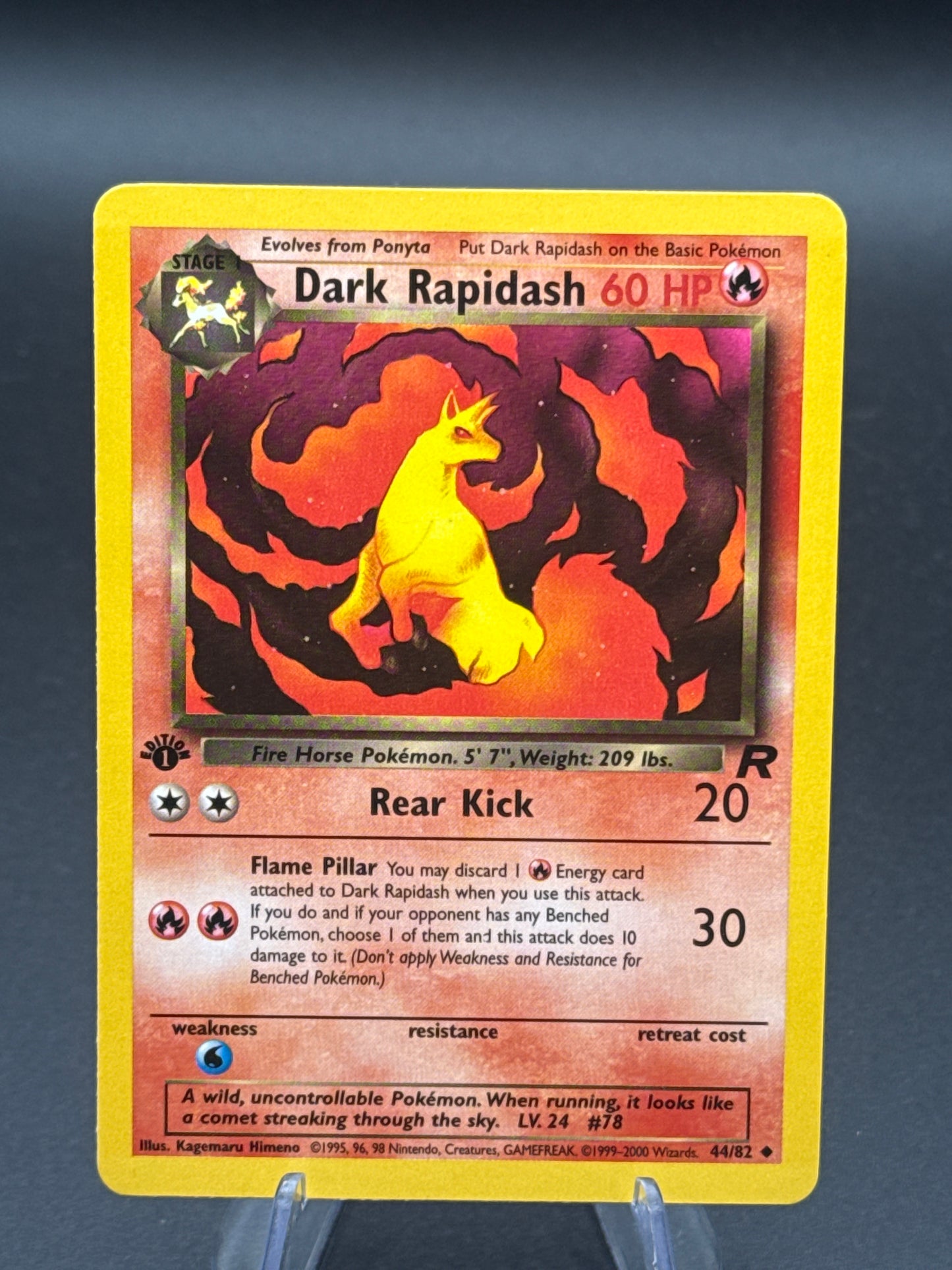 Pokémon TCG: 1999 Dark Rapidash 1st edition 44/82 Team Rocket