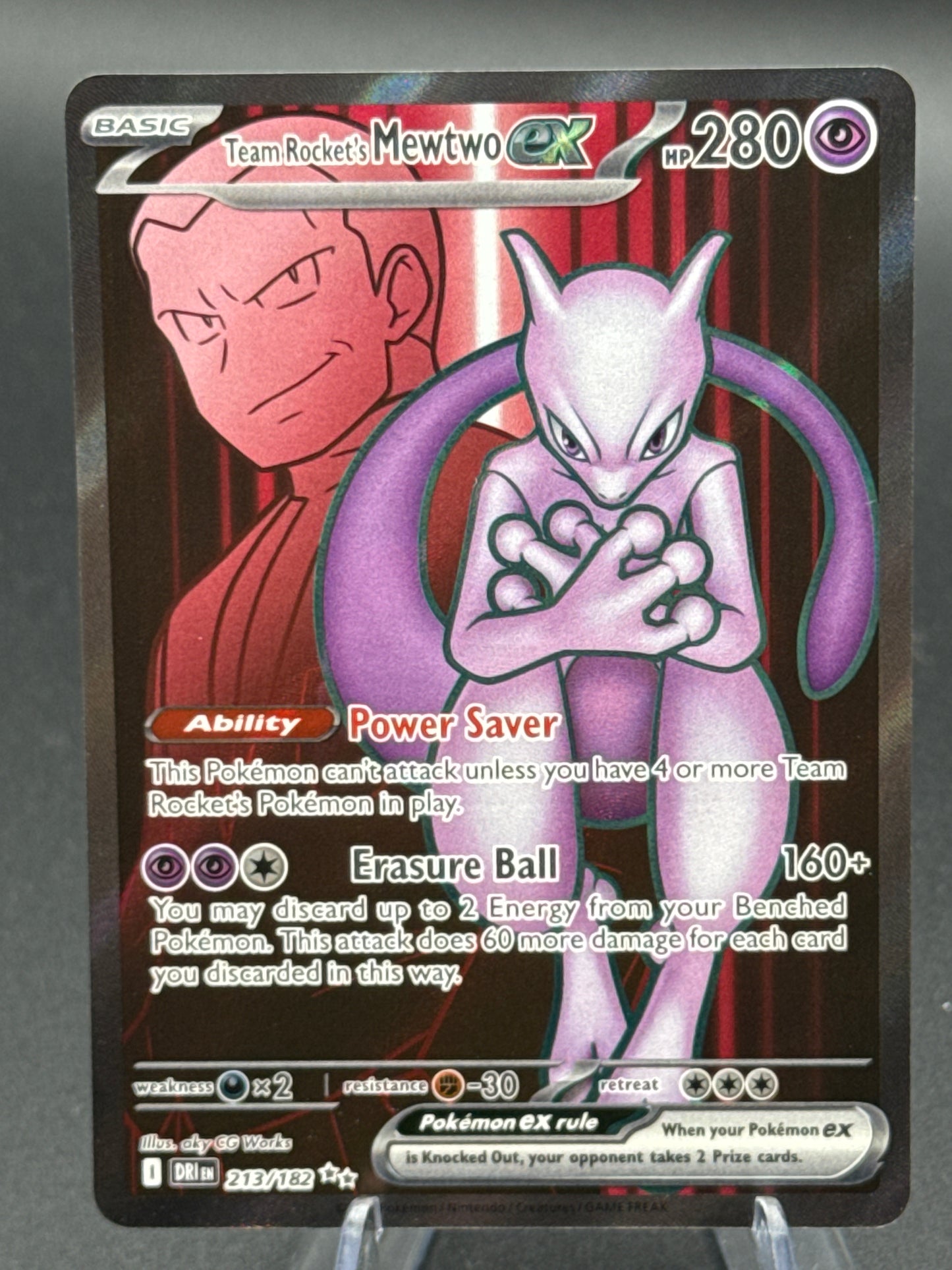Pokémon TCG: 2025 Team Rocket's Mewtwo ex - 213/182 - SV: Destined Rivals