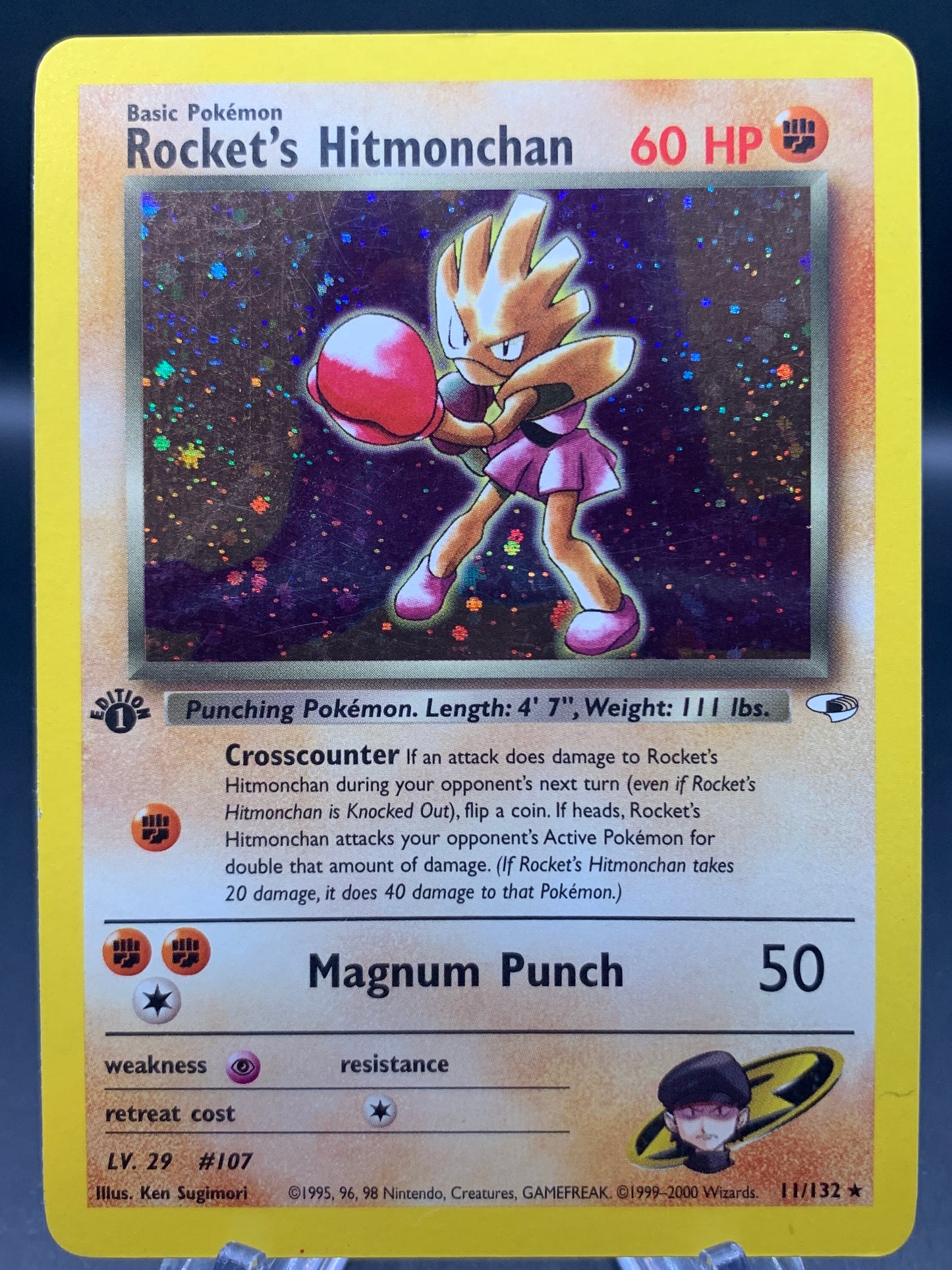 Pokémon TCG: 2000 1st Edition Rocket’s Hitmonchan - 11/132 - Gym Challenge Holo