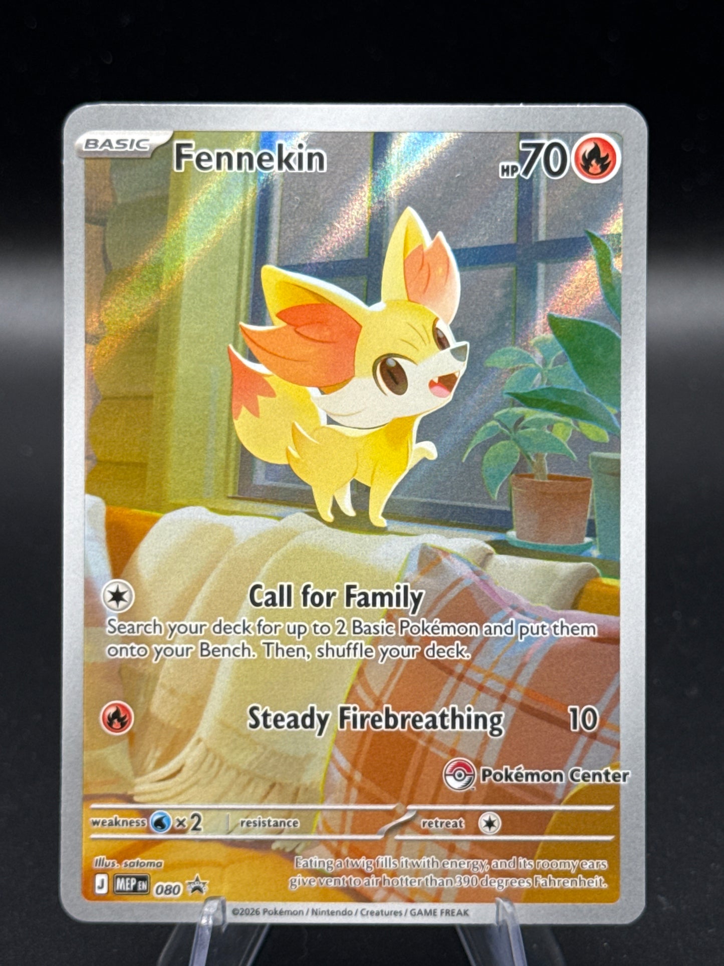 Pokémon TCG: 2026 Fennekin - #080 - ME04: Chaos Rising Pokemon Center Promo