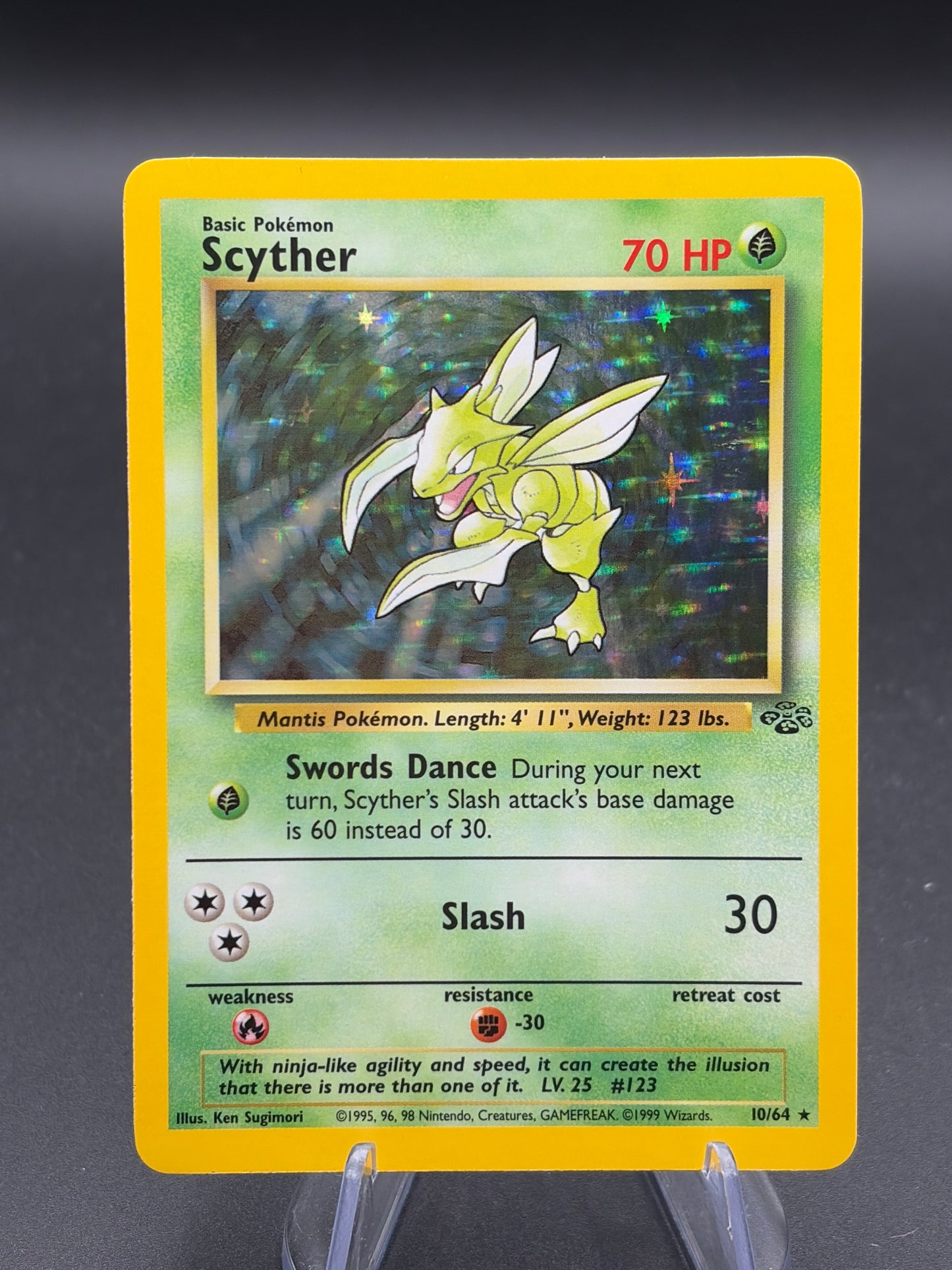 Pokémon TCG: 1999 Scyther 10/64 Jungle Unlimited Holo