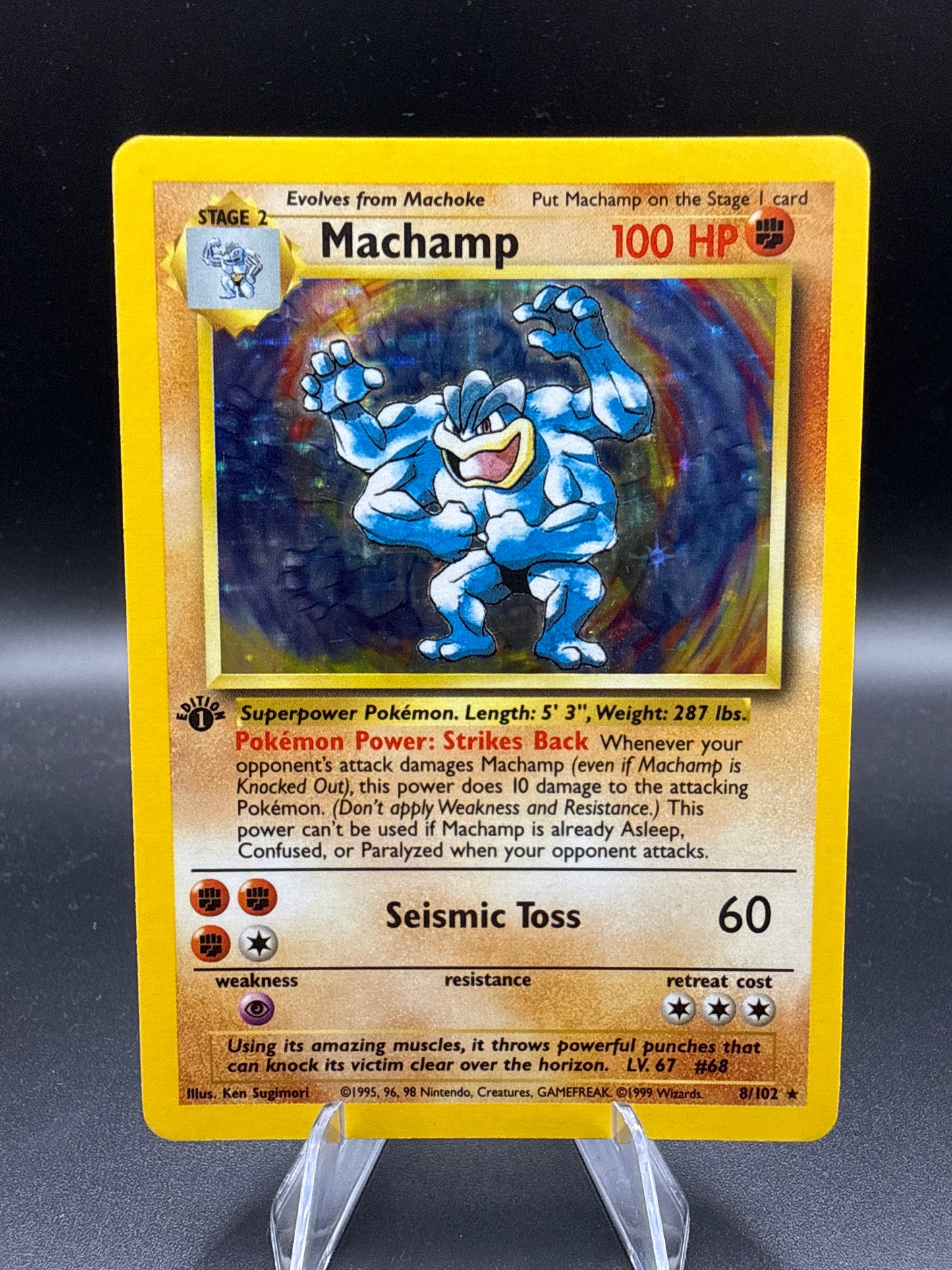 Pokémon TCG: 1999 1st Edition Machamp 8/102 Base Set Holo