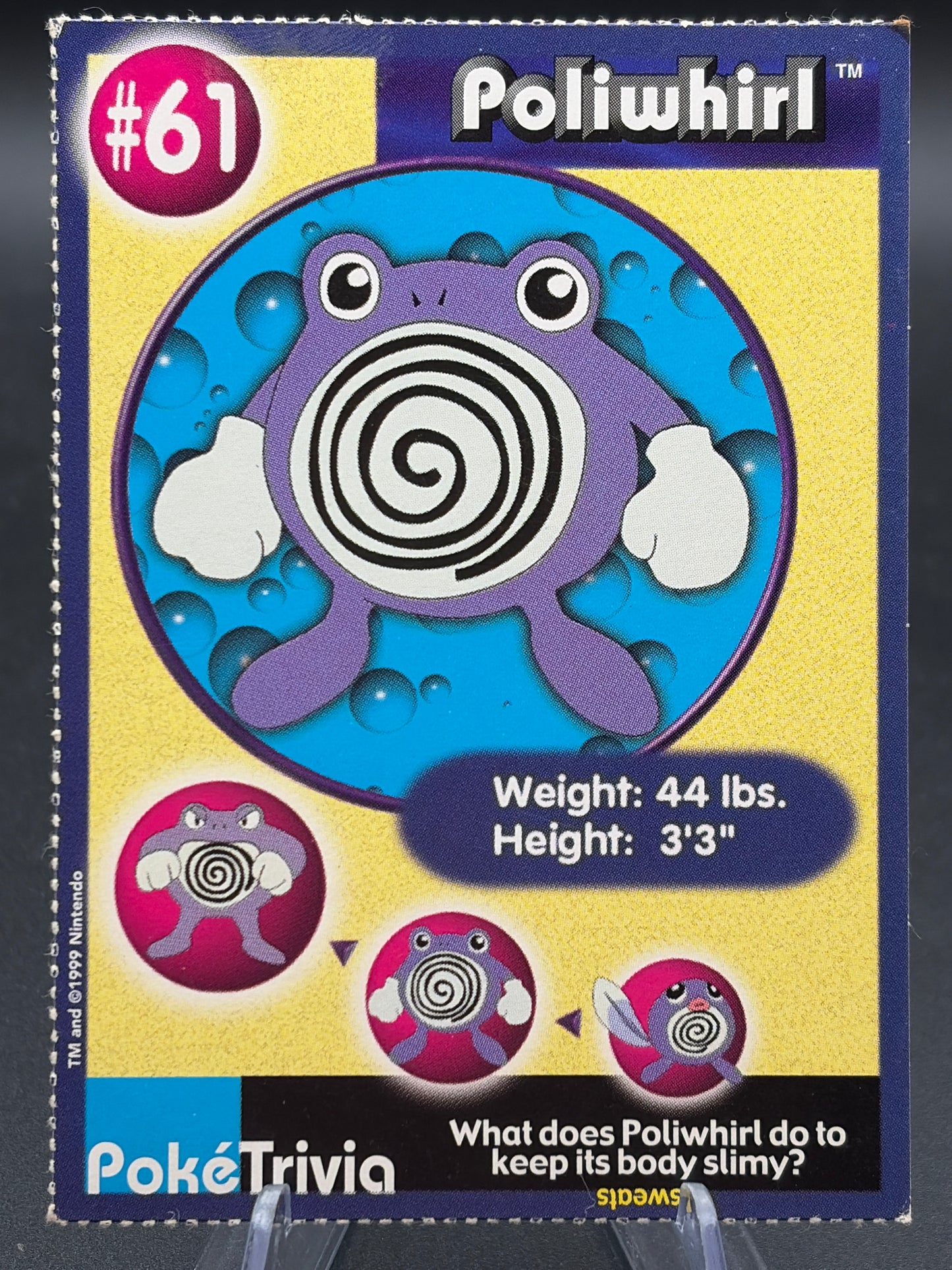 Pokémon TCG: Poliwhirl #61 Poke'Trivia Pokemon Card Mewtwo Strikes Back Movie