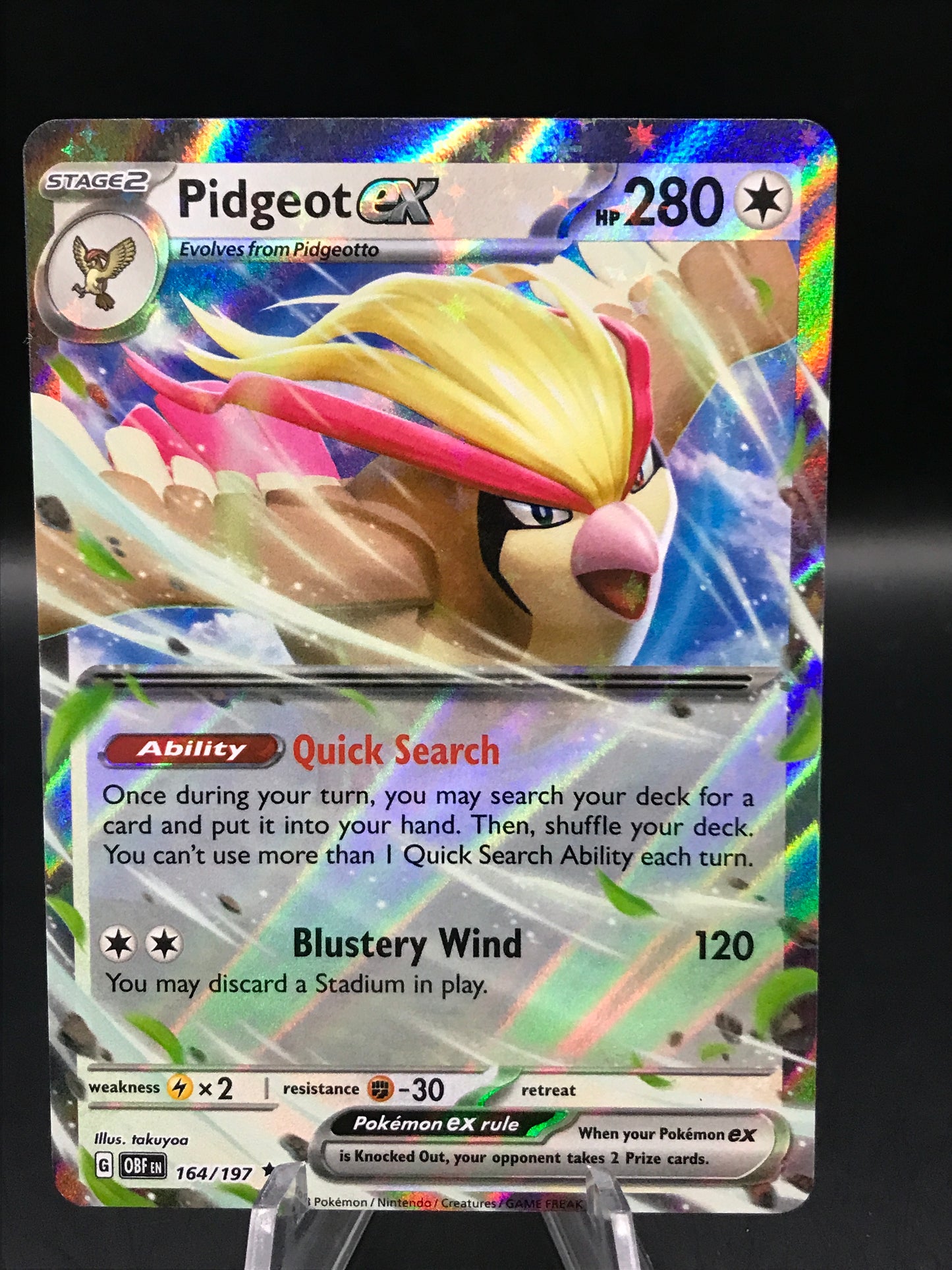 Pokémon TCG: 2023 Pidgeot ex 164/197 S&V: Obsidian Flames
