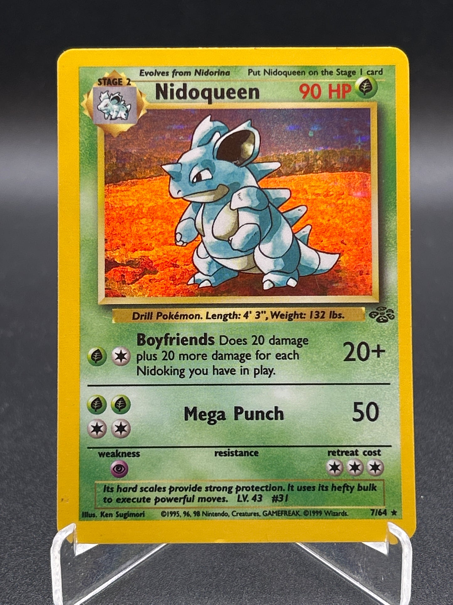 Pokémon TCG: 1999 Nidoqueen 7/64 Jungle Unlimited Holo (Moderately Played)