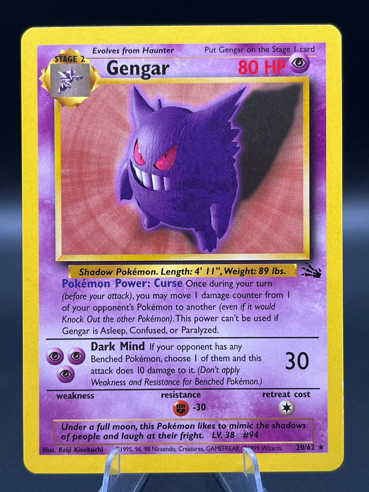 Pokémon TCG: 1999 Gengar 20/62 - Fossil