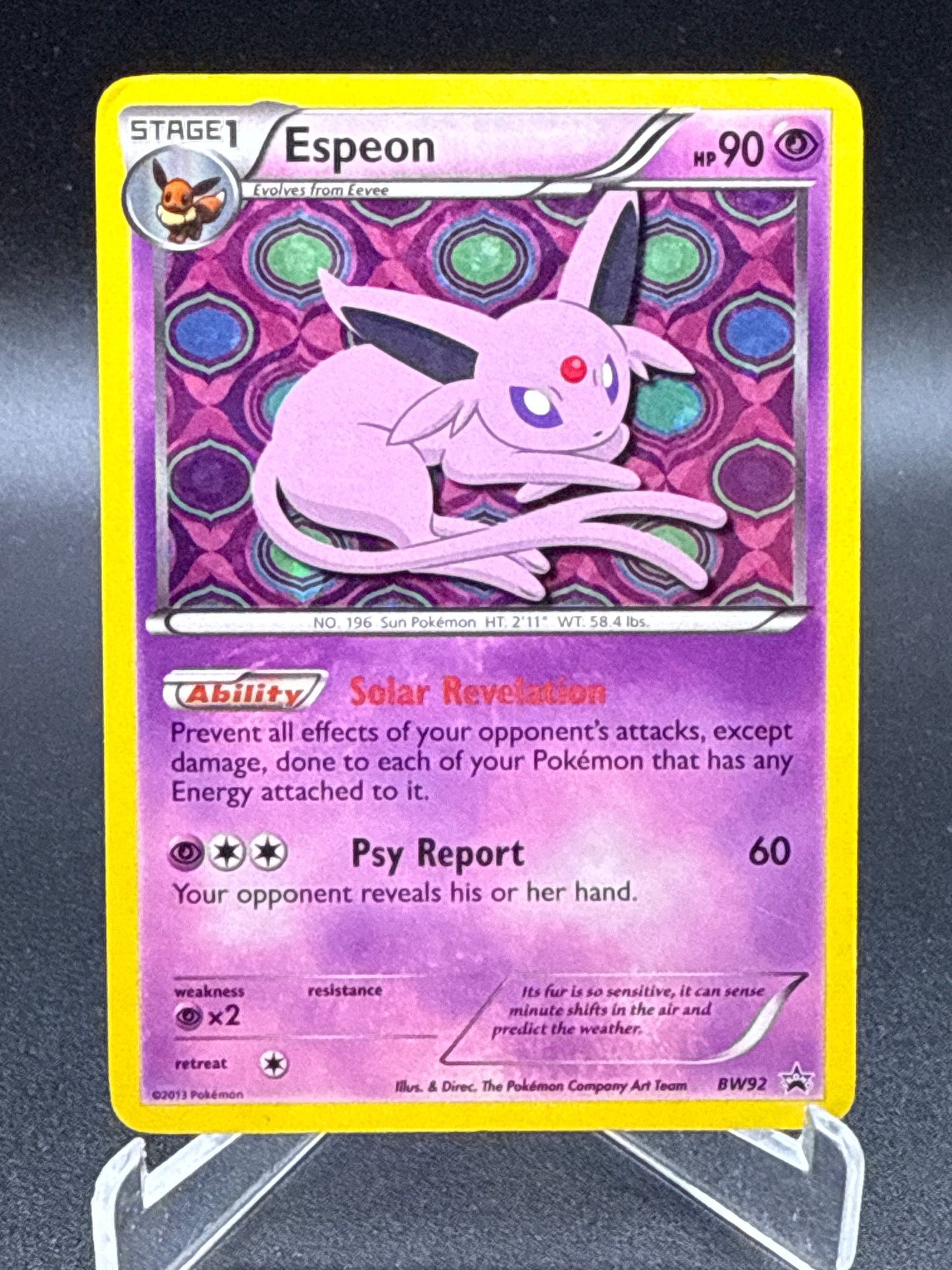 Pokémon TCG: 2013 Espeon BW92 BW: Black & White Promos (Damaged)