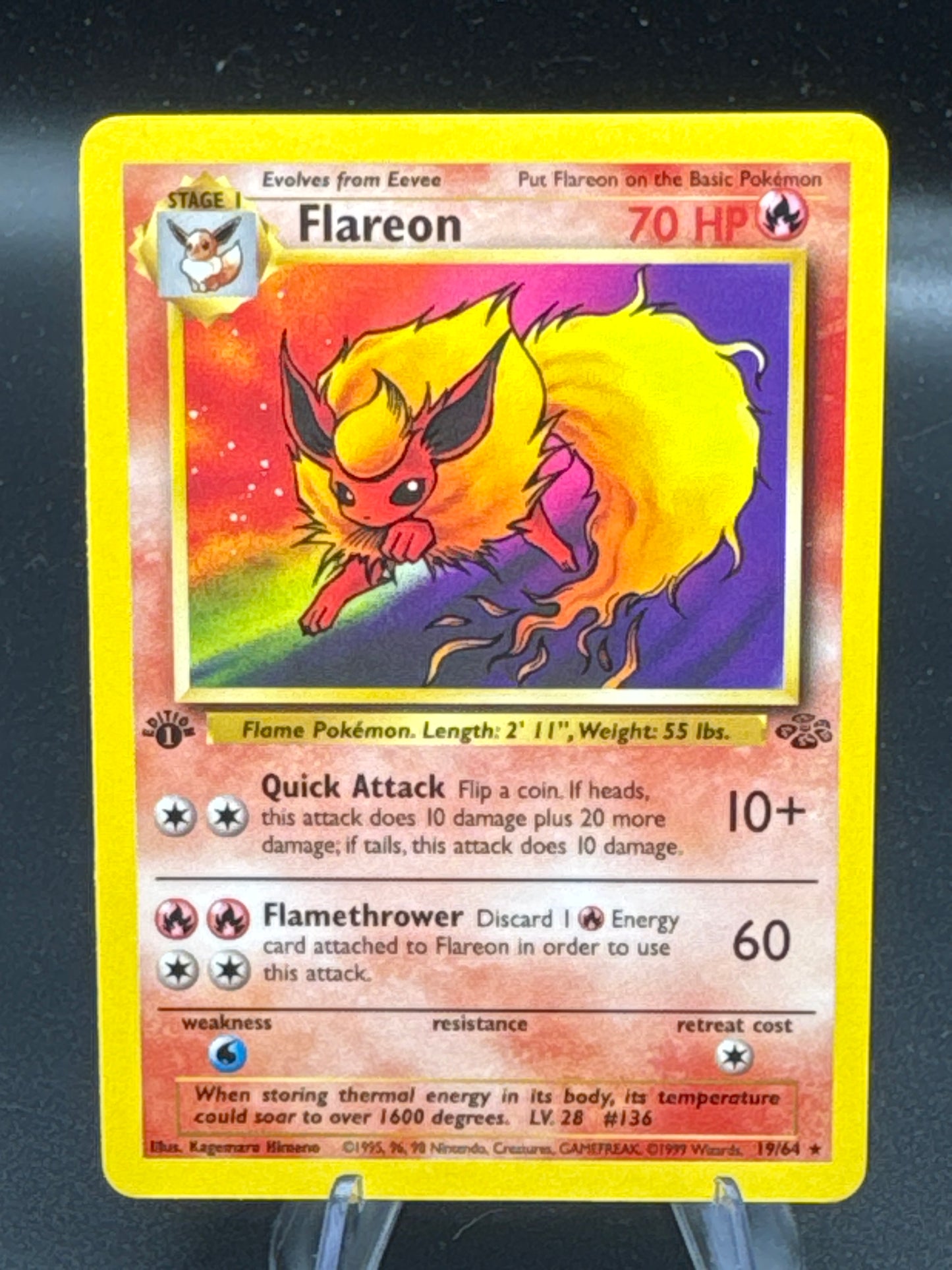 Pokémon TCG: 1999 Flareon 19/64 - 1st Edition Jungle