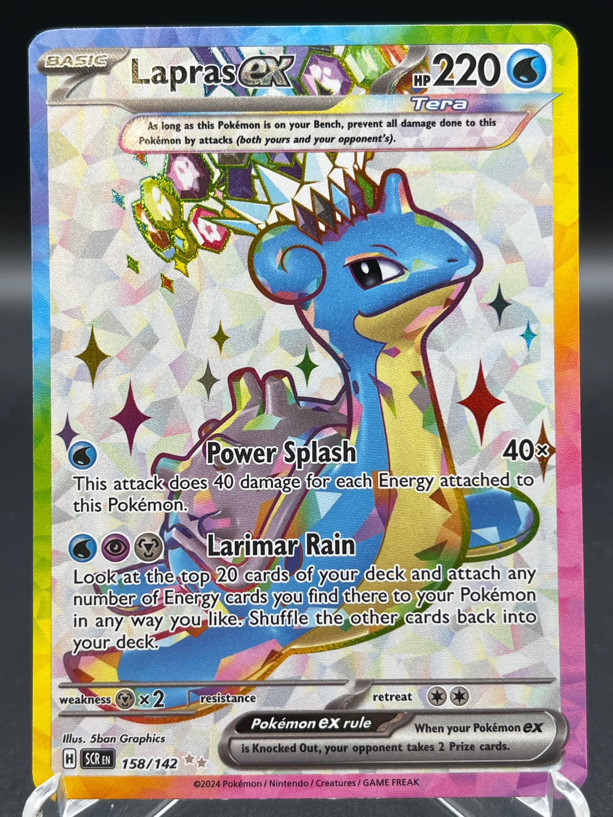 Pokémon TCG: 2024 Lapras ex 158/142 SV: Stellar Crown