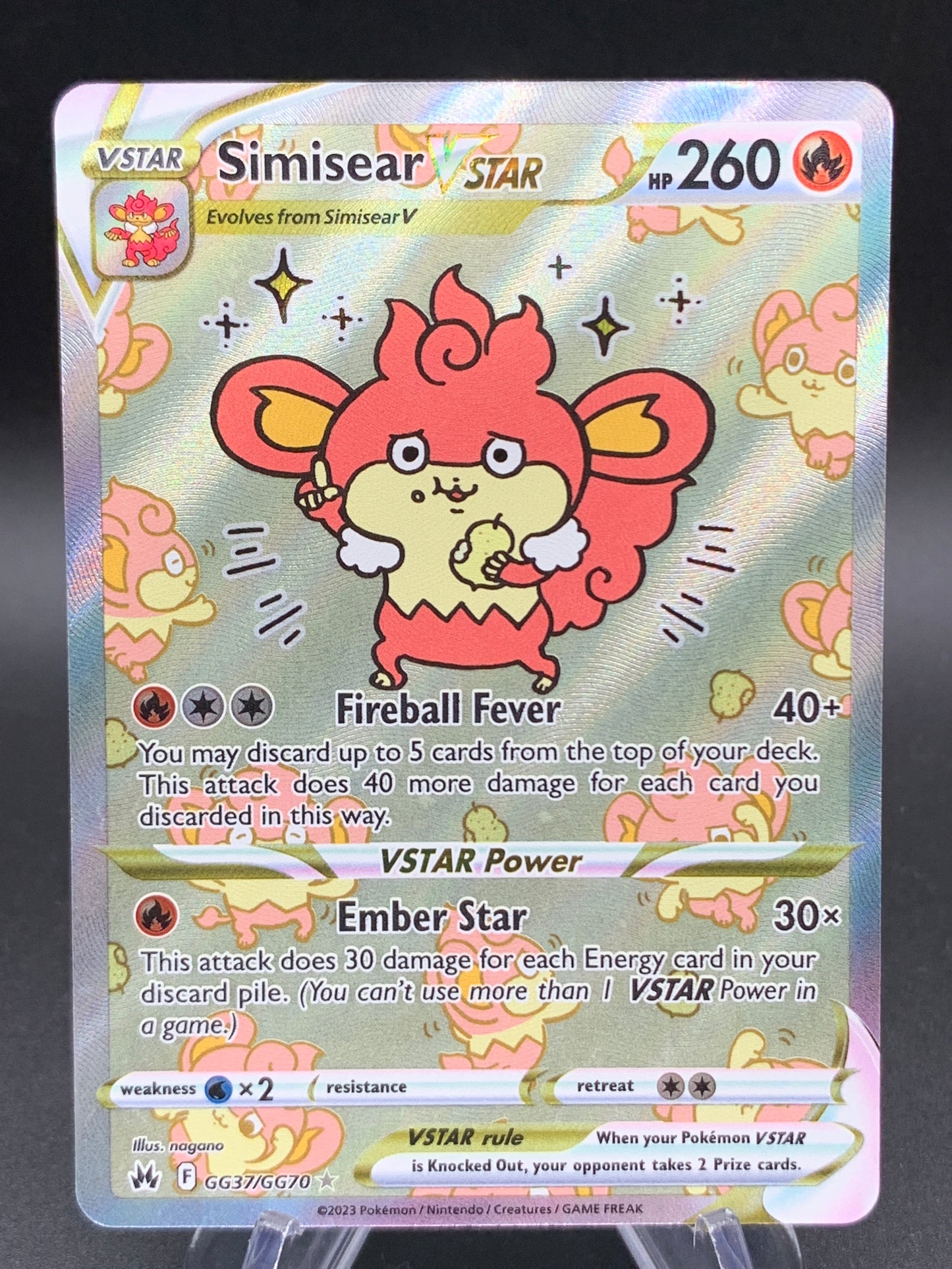 Pokémon TCG: 2023 Simisear VSTAR - GG37/GG70 - SWSH: Crown Zenith Galarian Gallery