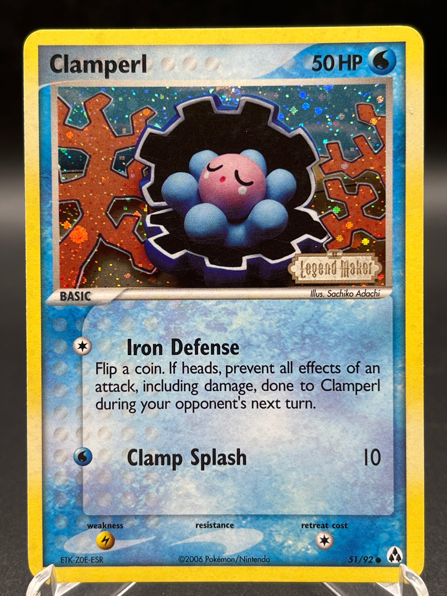 Pokémon TCG: 2006 Clamperl 51/92 - Legend Maker Stamped