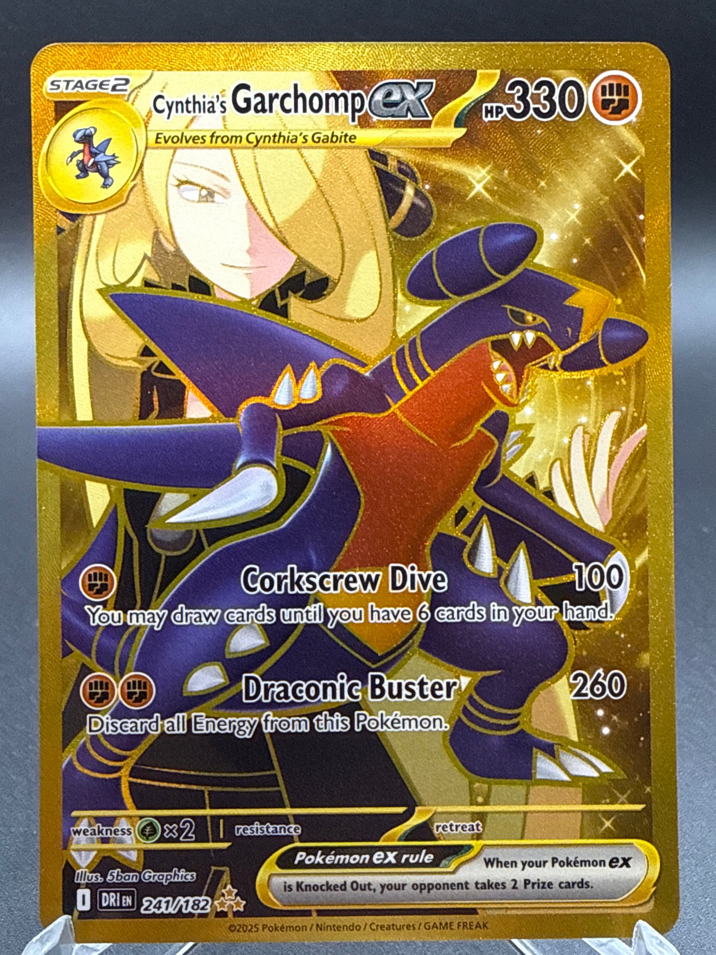 Pokémon TCG: 2025 Cynthia's Garchomp ex - 241/182 - SV: Destined Rivals