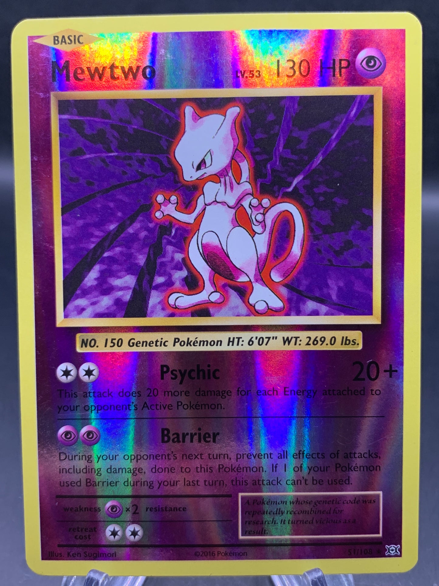 Pokémon TCG: 2016 Mewtwo - 51/108 - XY: Deck Exclusive Revered Holo