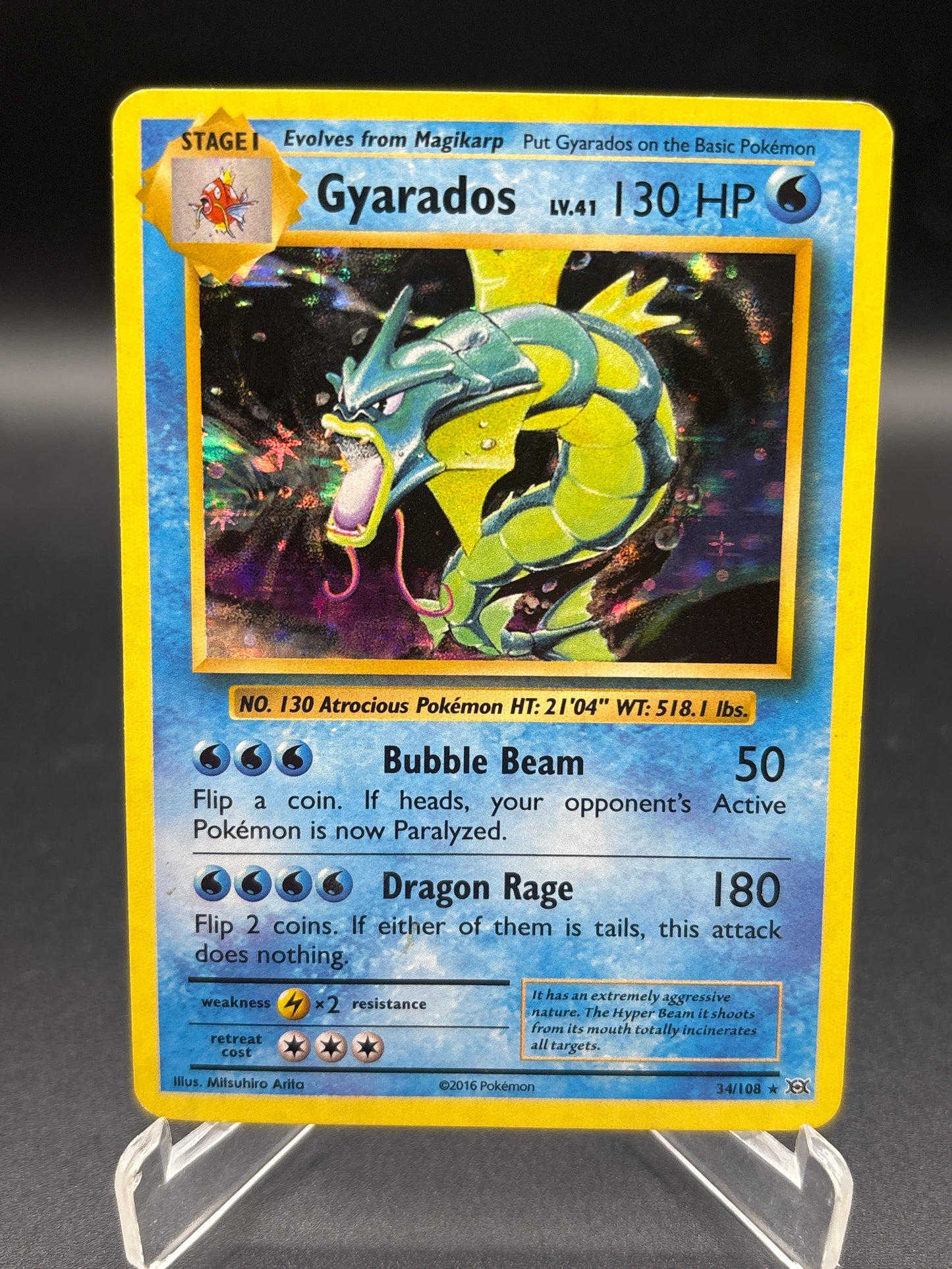 Pokémon TCG: 2016 Gyarados 34/108 - XY: Evolutions Holo