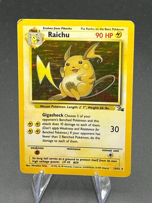 Pokémon TCG: 1999 Raichu 14/62 Fossil Holo - DMG