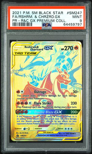 PSA 9 Pokemon TCG: 2021 Reshiram & Charizard GX SM247 Promo