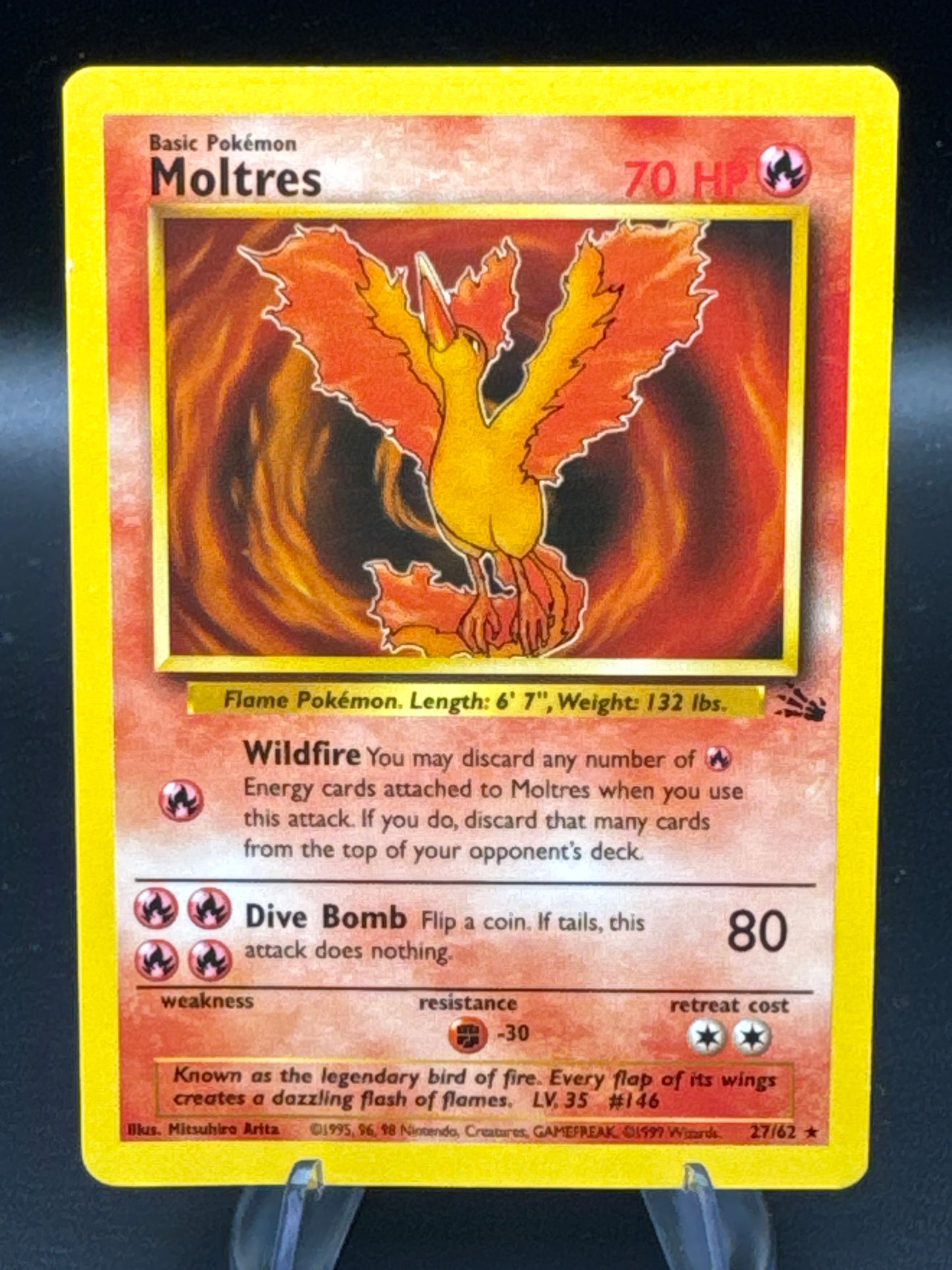 Pokémon TCG: 1999 Moltres 27/62 Fossil Non-Holo Rare