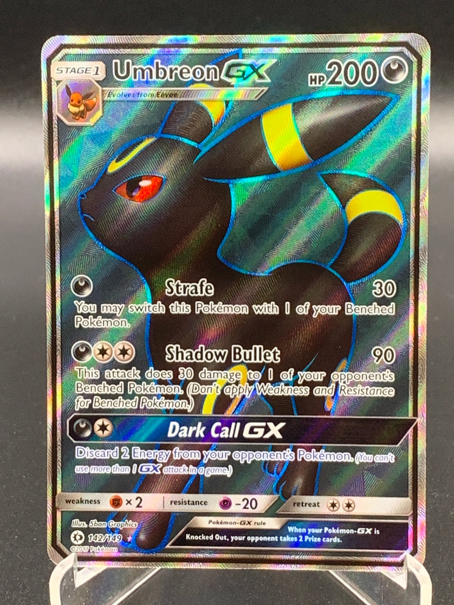 Pokémon TCG: 2017 Umbreon GX 142/149 Sun & Moon Base Set Full Art
