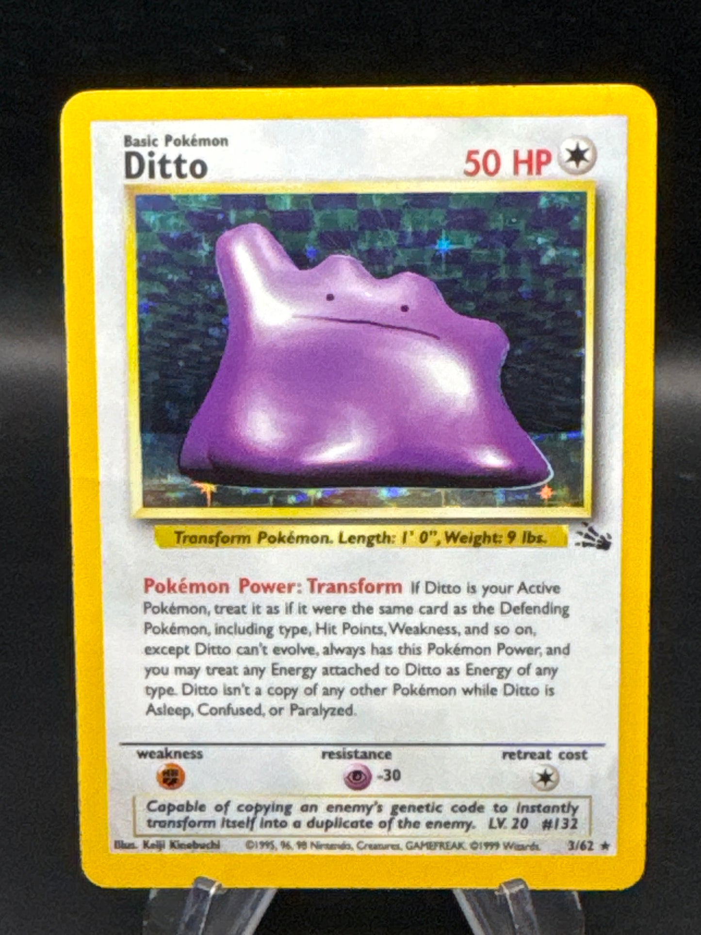 Pokémon TCG: 1998 Ditto - 3/62 - Fossil Unlimited Holo