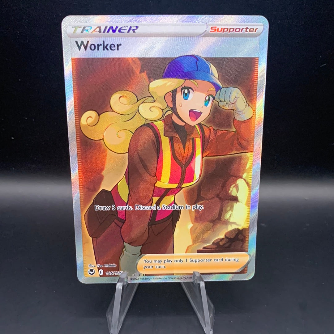 Pokémon TCG: 2022 Worker 195/195 Silver Tempest Full Art Trainer