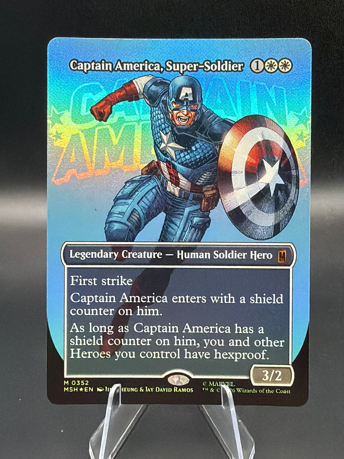 MTG TCG: 2026 Captain America, Super-Soldier (Borderless) - 0352 - Marvel Super Heroes (MSH)