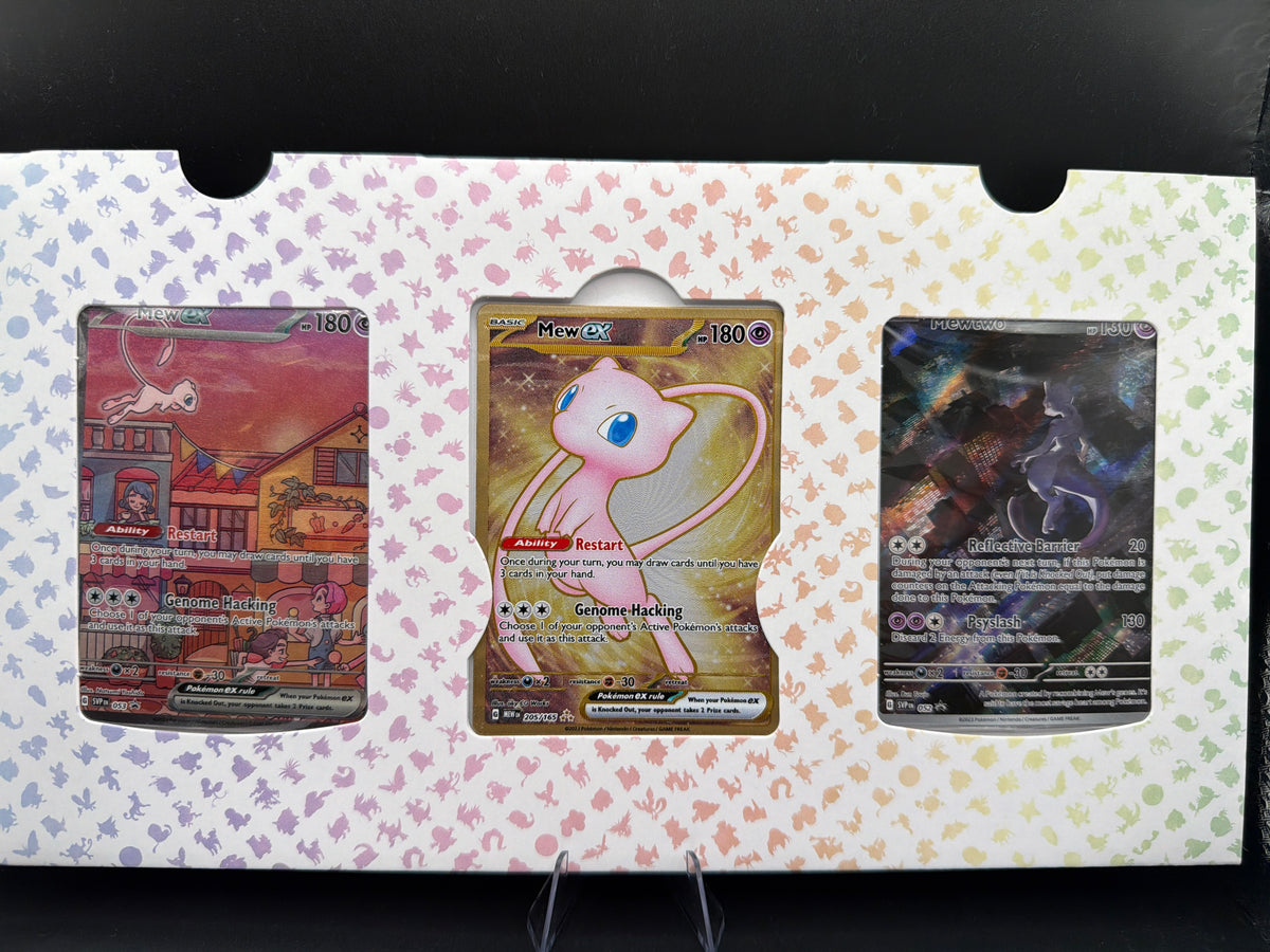 Pokémon TCG: 2023 UPC Promo Set SEALED Mew 053, Metal Gold Mew EX 205/165, Mewtwo 052